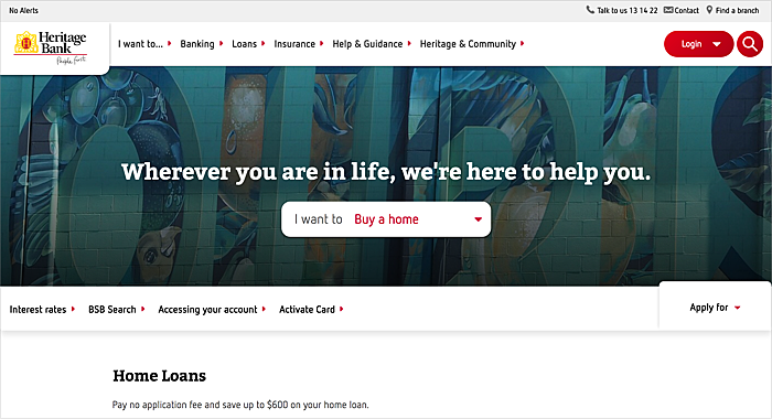 banking website design example