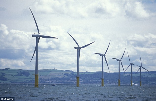 Stark: An offshore wind farm near Rhyl, North Wales (file photo). The Government has rejected the claims