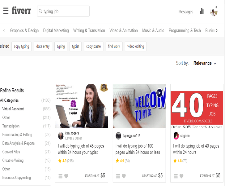 Fiverr Typing Jobs