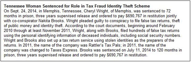 Tax Fraud Identity Theft